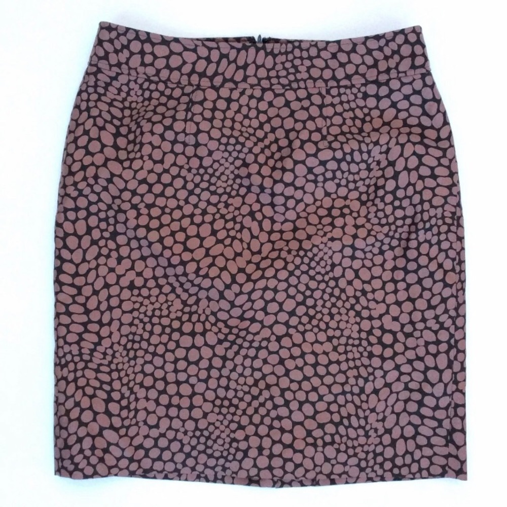 Ann Taylor LOFT 6P Pebble Print Cotton/Silk Skirt SUPER CLEAN